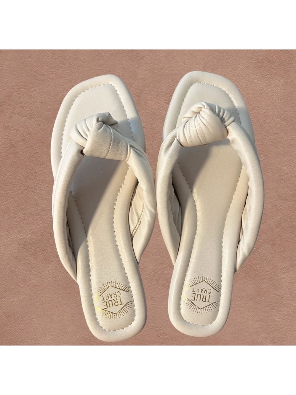 TRUE CRAFT Brandy Faux Leather Puffy-Knotted Straps Flip-Flop Sandals NWT/10 - Picture 12 of 12